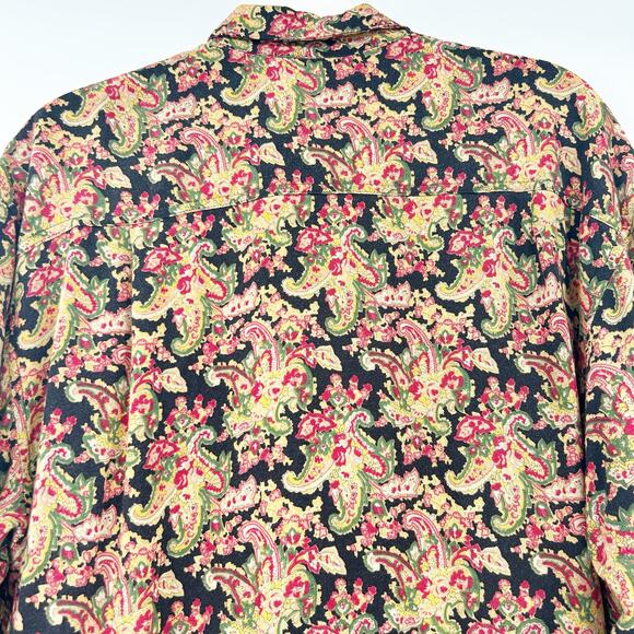 Guess by Georges Marciano Womens VTG Vintage 80s Psychedelic Paisley Shirt 3 - Picture 7 of 8